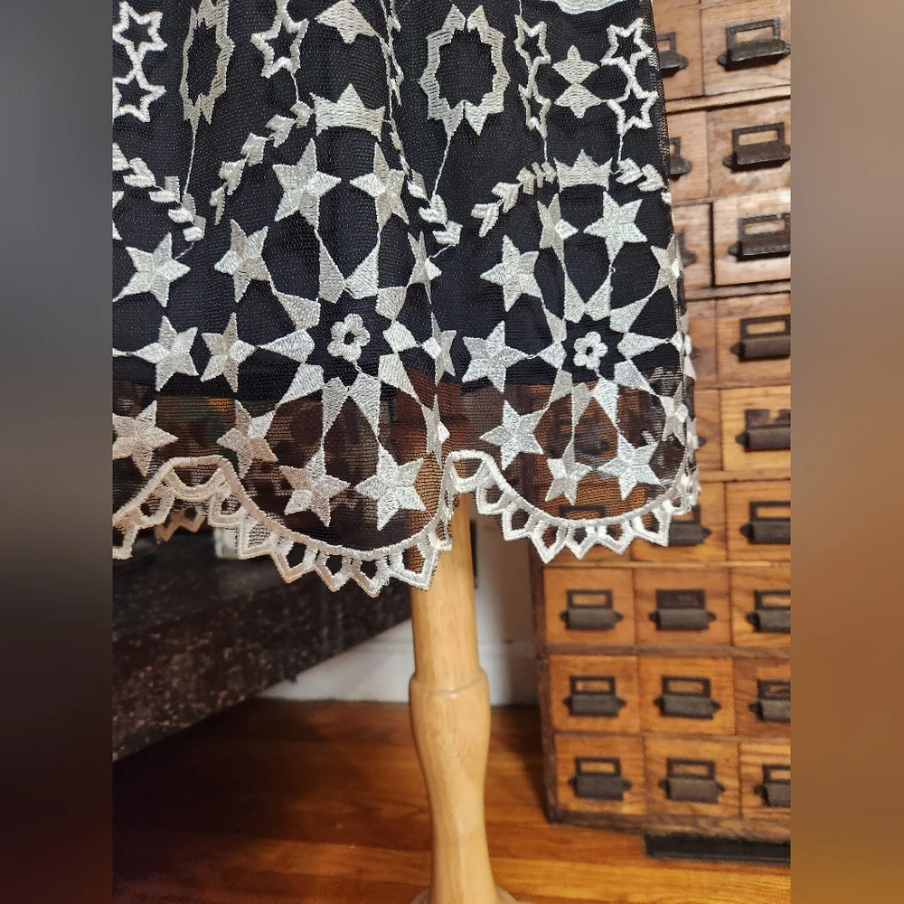 Jen's Pirate Booty Starlight Mini Black And Silver Halter Dress Size Small - Picture 7 of 13